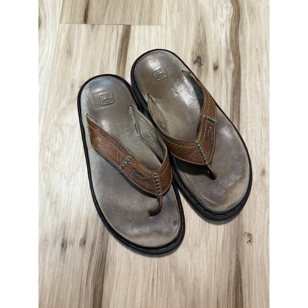 Vintage Doc Martens Leather Flip Flops Mens Size 7 Brown Sandals